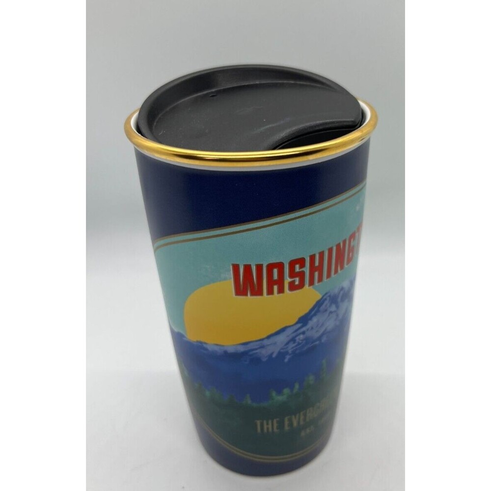 STARBUCKS Double Wall WASHINGTON Ceramics Travel Tumbler 12oz